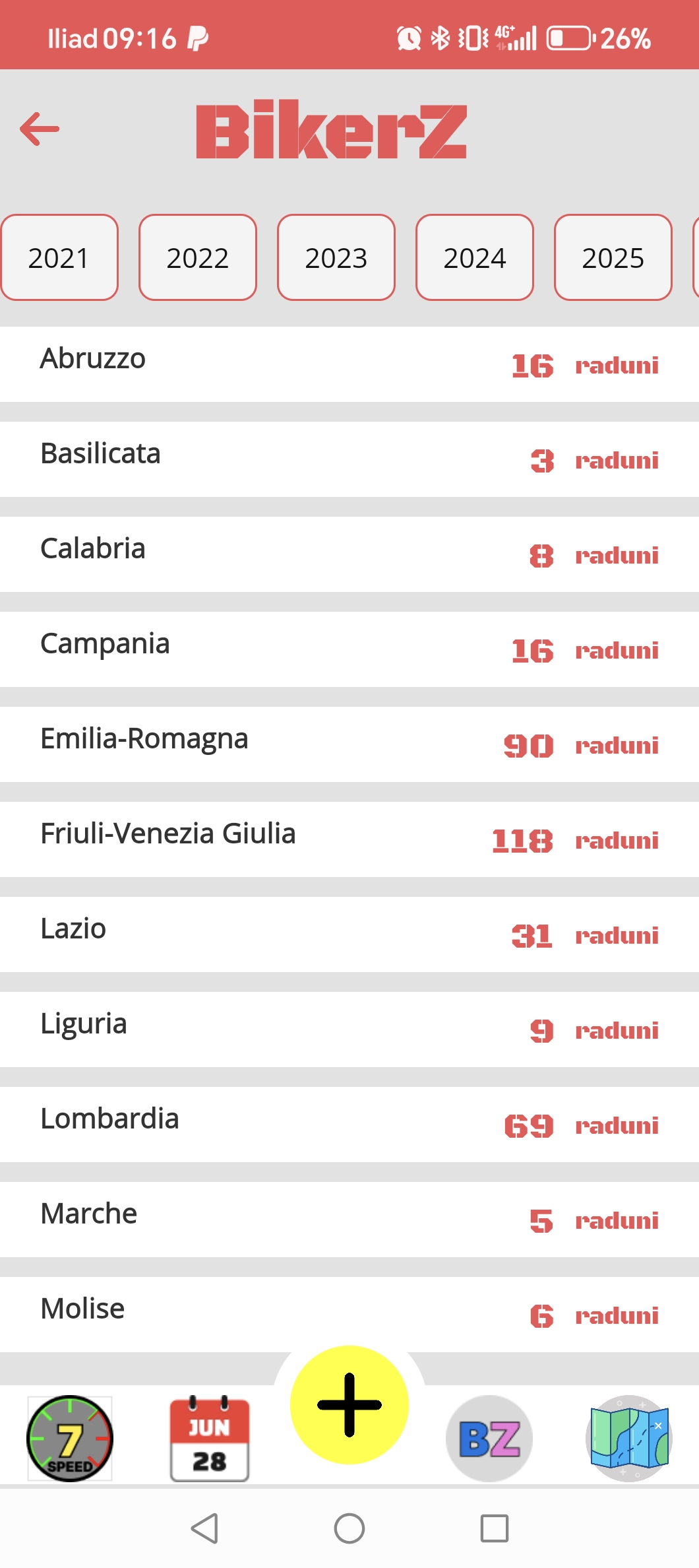 Lista regioni